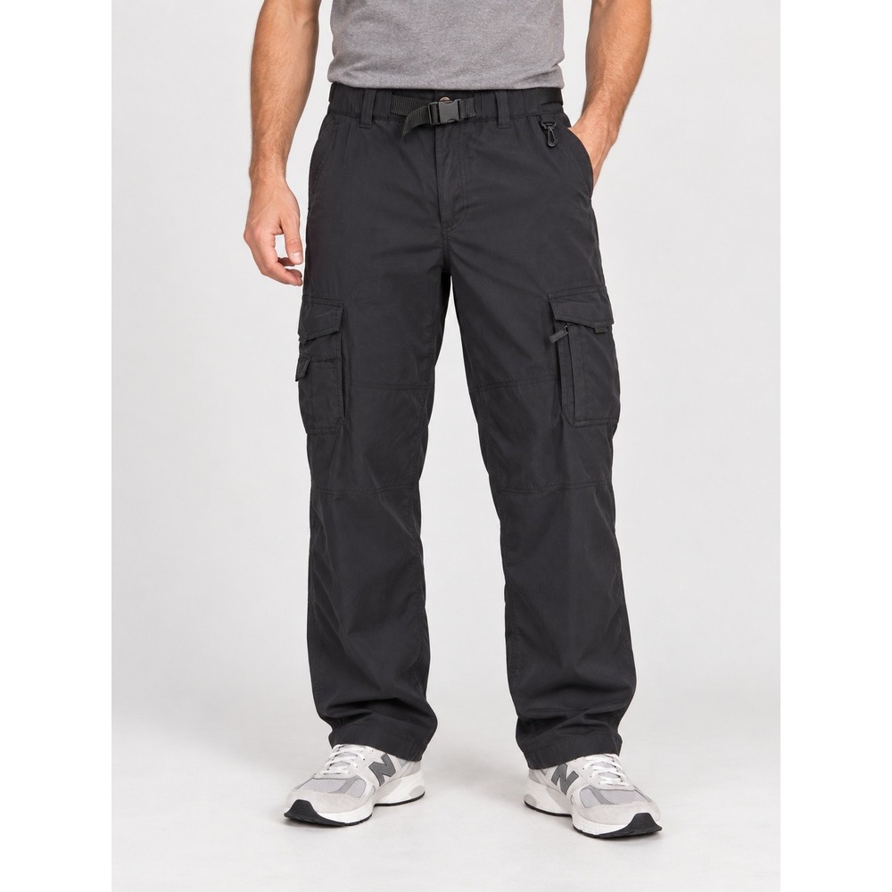 BC Clothing Cargo Pants Mens M Black Nylon Spandex Lined Utility Pockets Belted